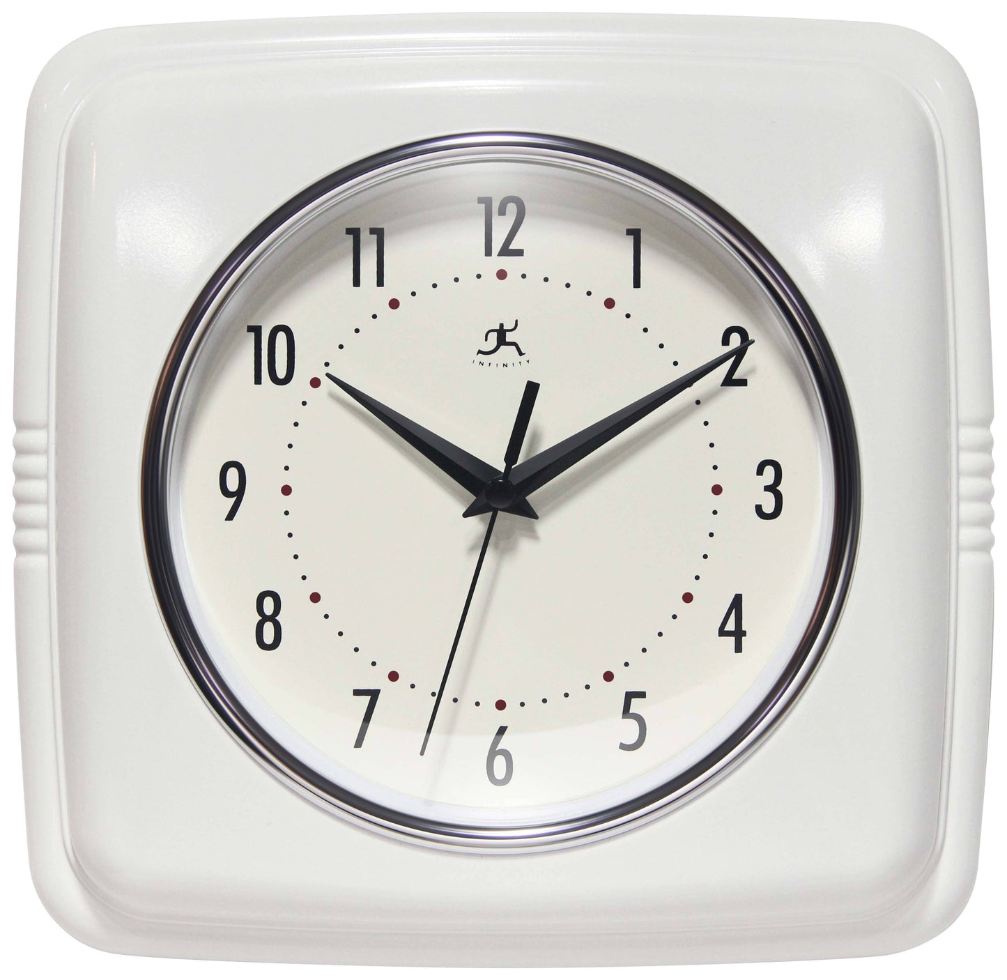 Retro Square White Indoor Wall Clock