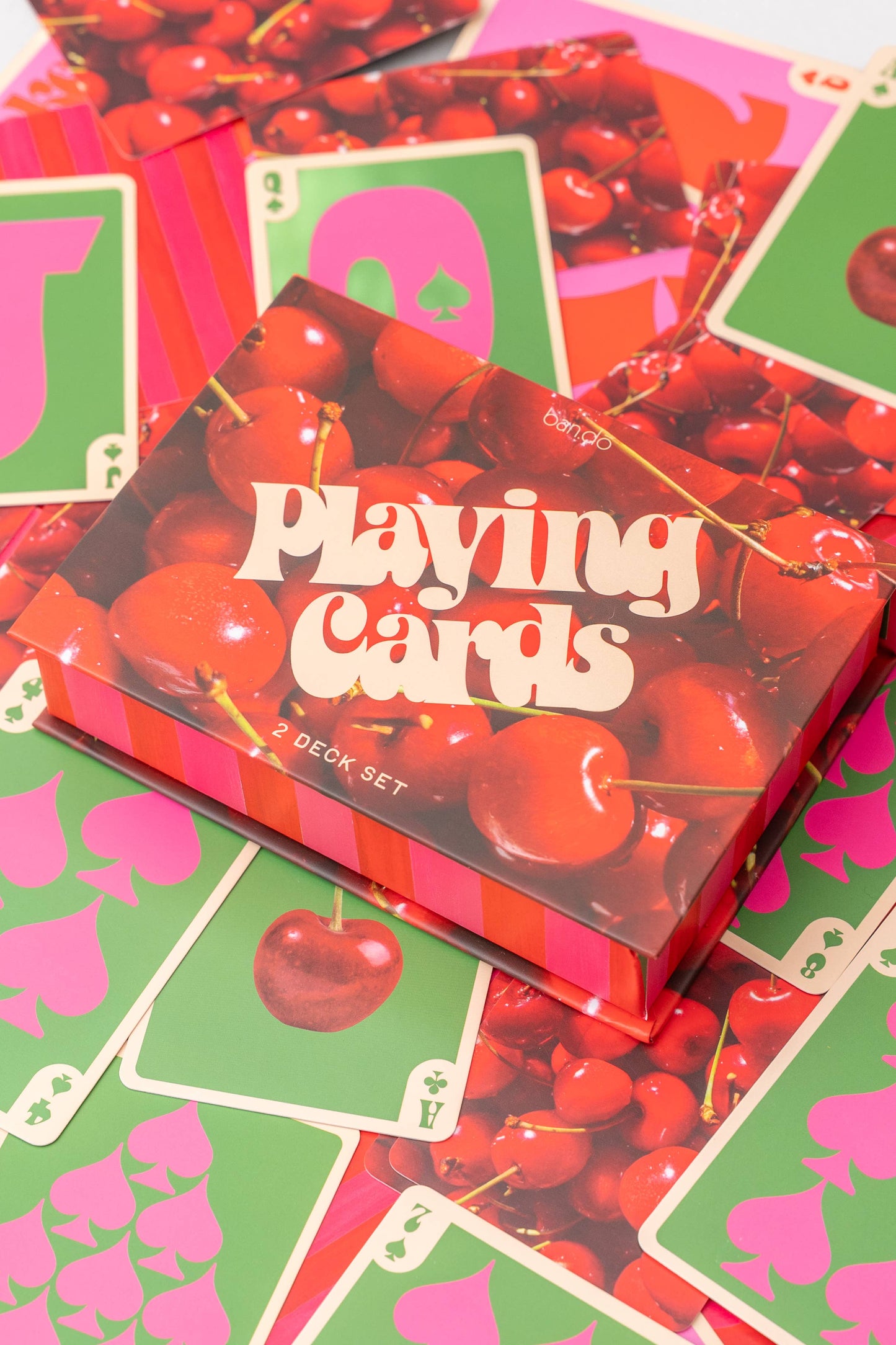 Playing Card Set, Cherry Stripe
