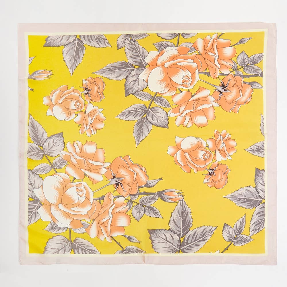 Yellow Rose Garden Bandana Scarf