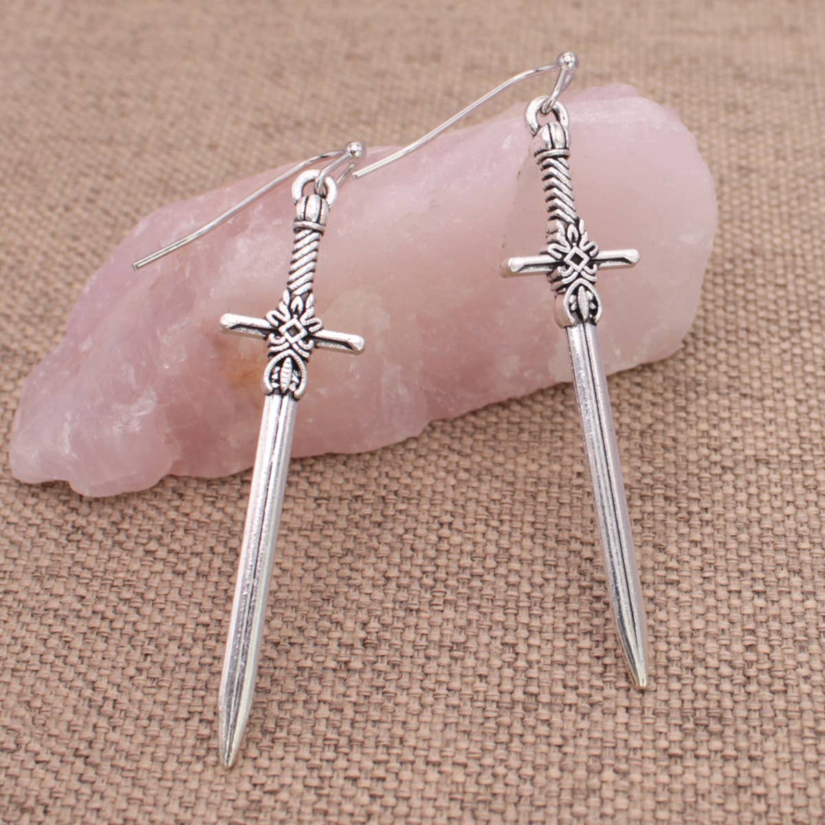Silver Sword Earrings