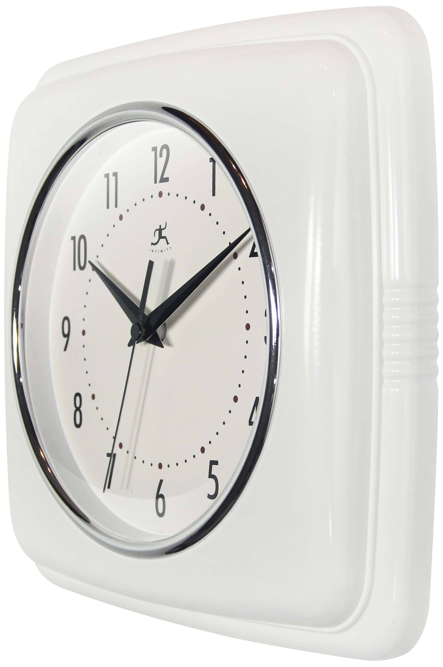 Retro Square White Indoor Wall Clock