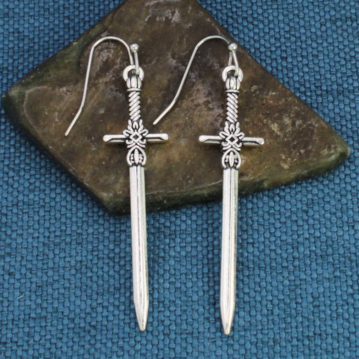 Silver Sword Earrings