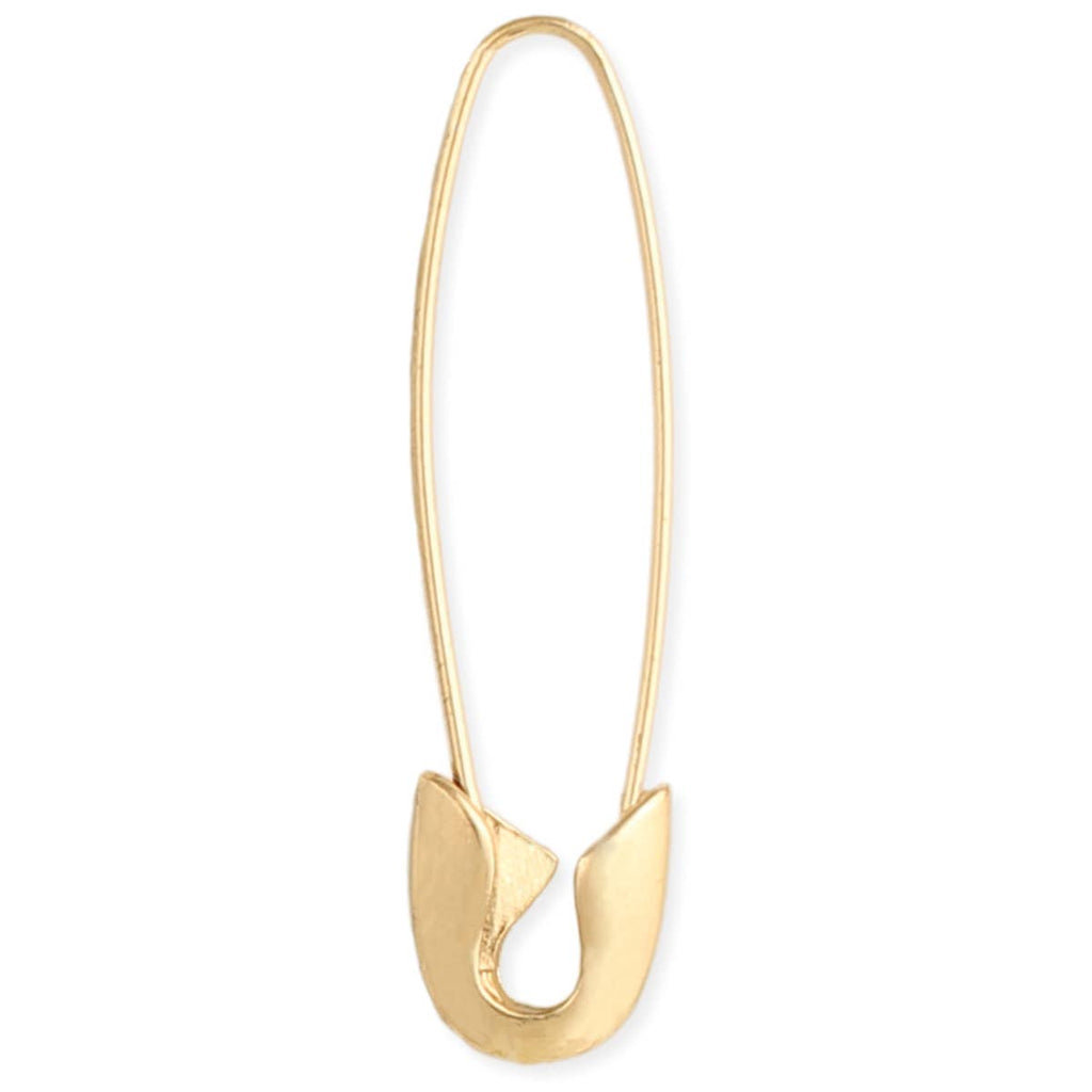 Gold Safety Pin Hoop Earrings