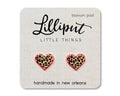 Leopard Print Heart Earrings