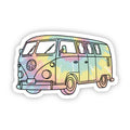 Hippie Van Tie Dye Sticker