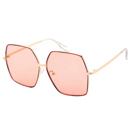 Rose Colored Gold Frame Sunglasses