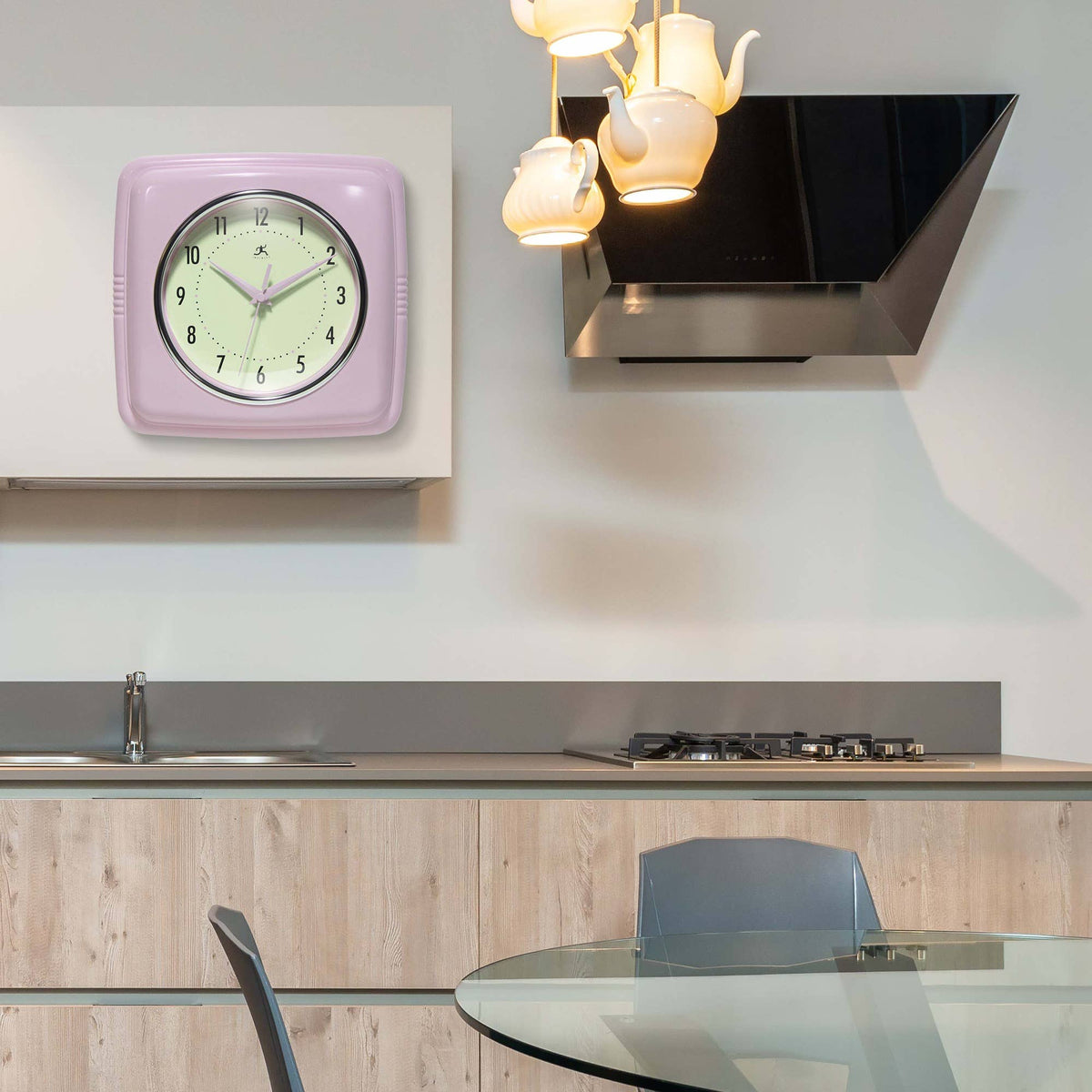 Retro Pastel Pink Wall Clock