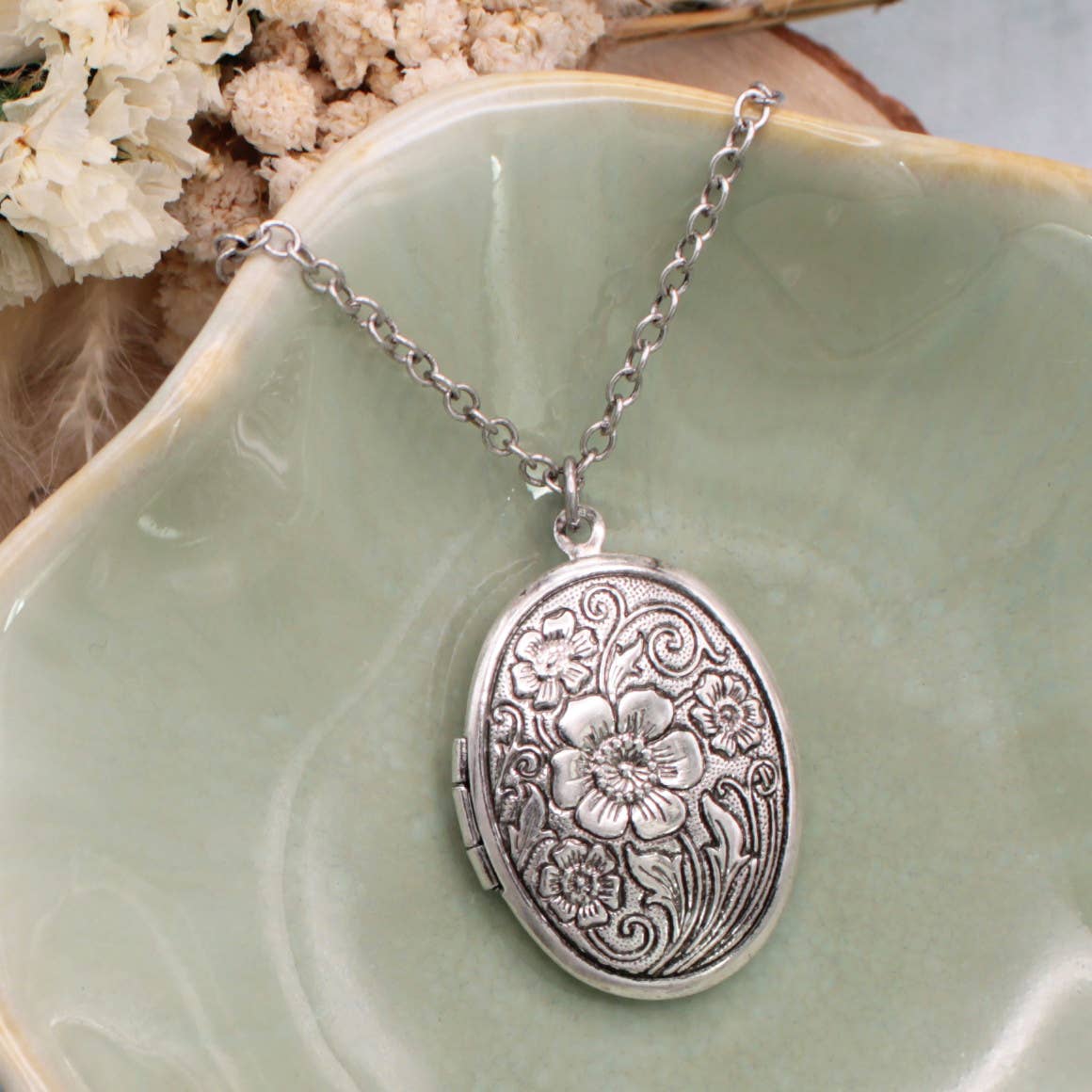 Vintage Silver Locket Necklace