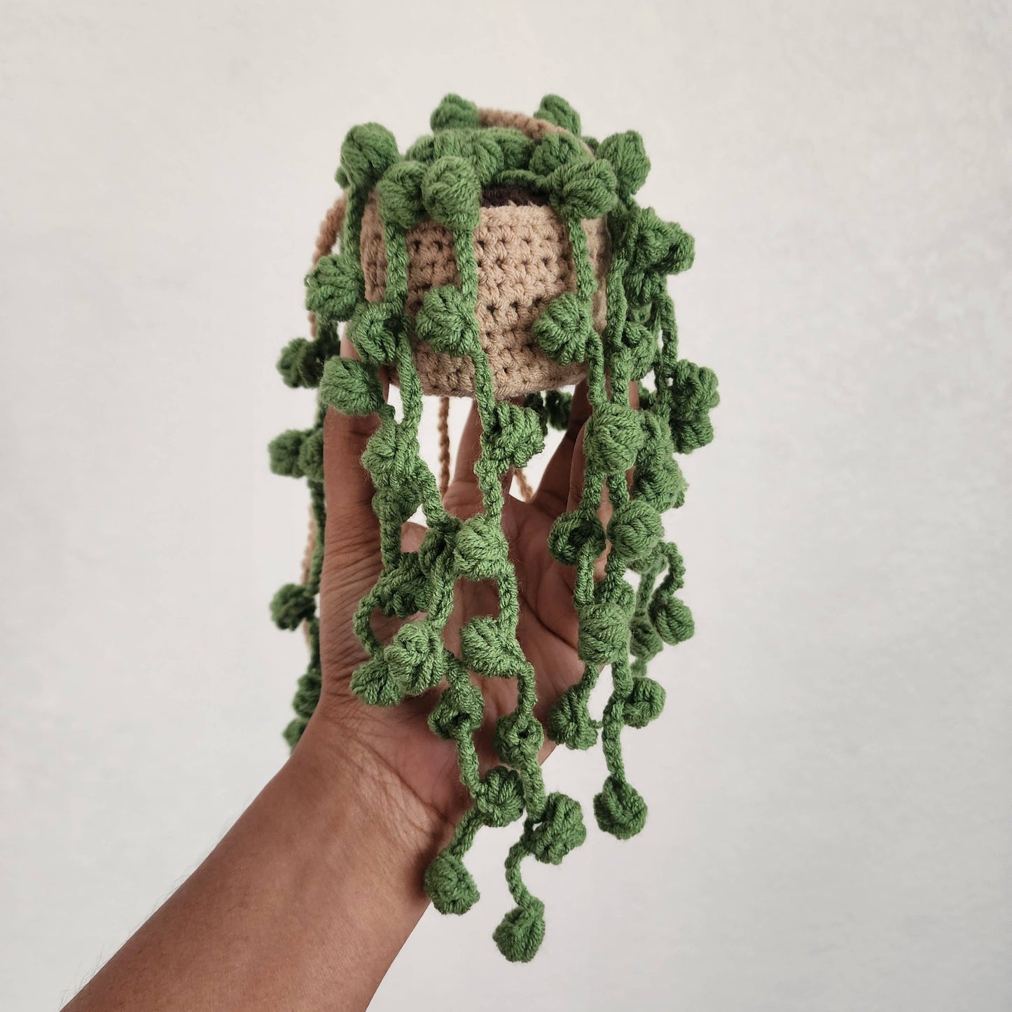 Dark Green Crochet Car Mirror Charm