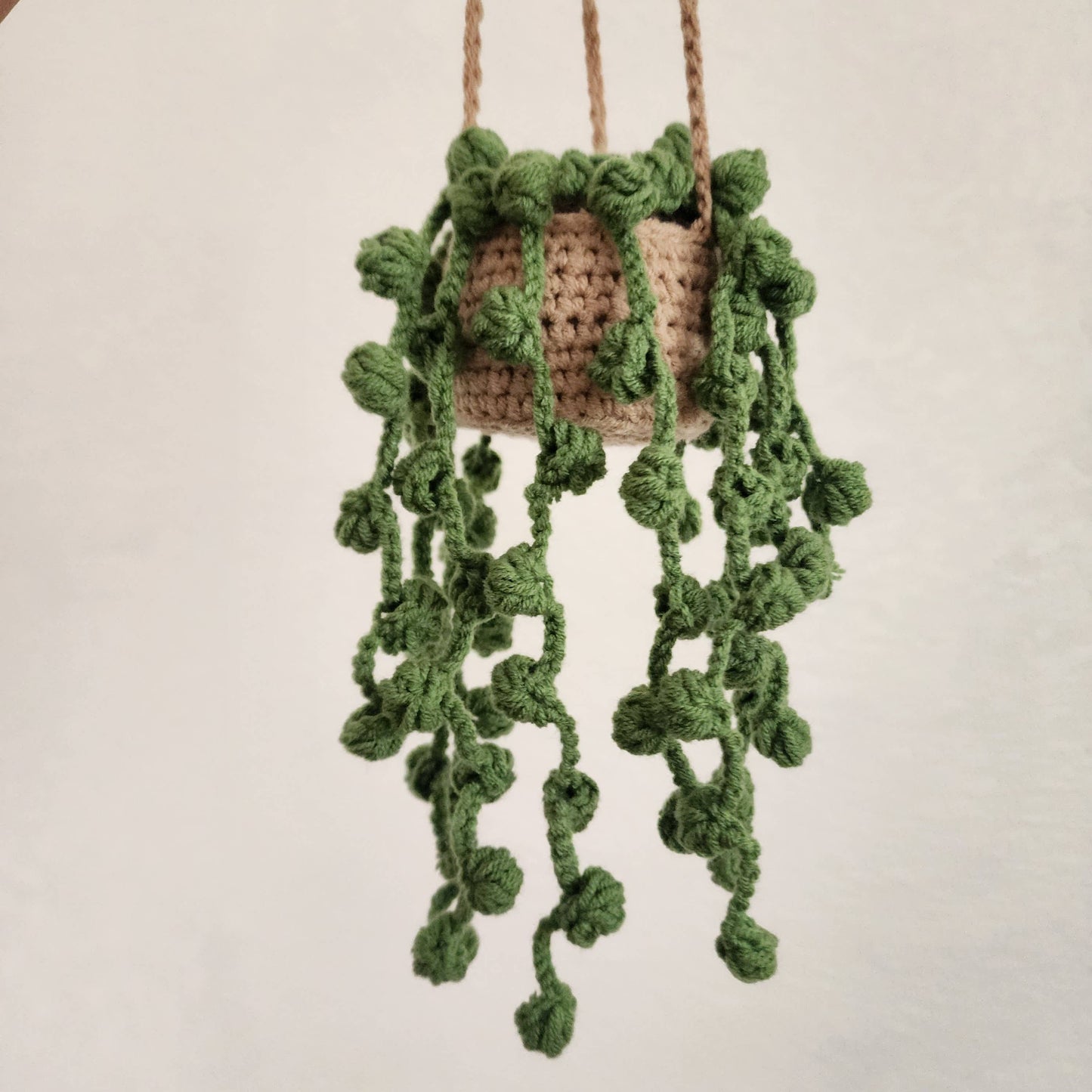 Dark Green Crochet Car Mirror Charm