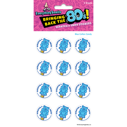 Cotton Candy Pencil Topper Scratch & Sniff Stickers