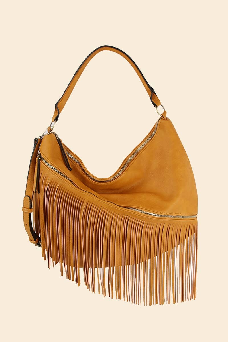 Fringe Hobo Shoulder Bag