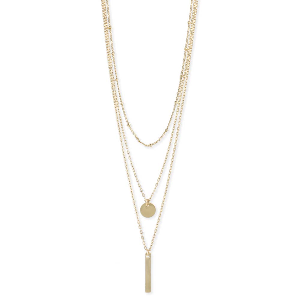 Gold Delicate Chain Charms Necklace