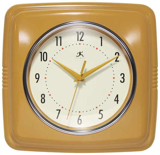 Retro Square Saffron Indoor Wall Clock