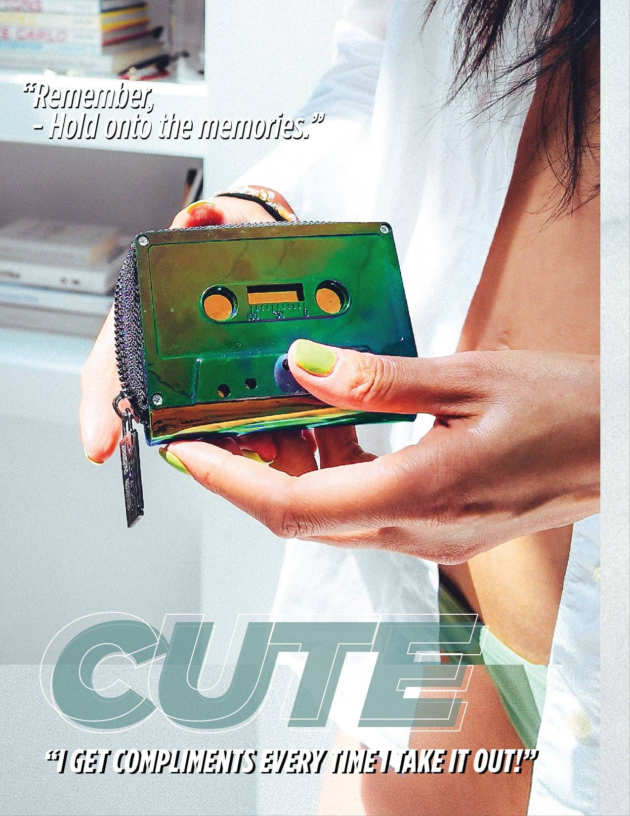 Electro Green Chrome Cassette Wallet