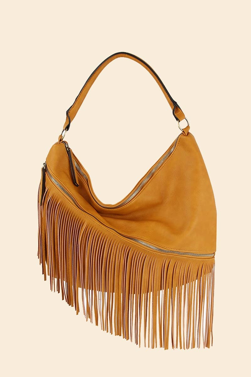 Fringe Hobo Shoulder Bag