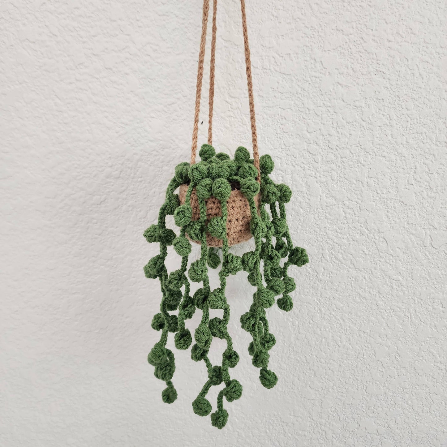 Dark Green Crochet Car Mirror Charm