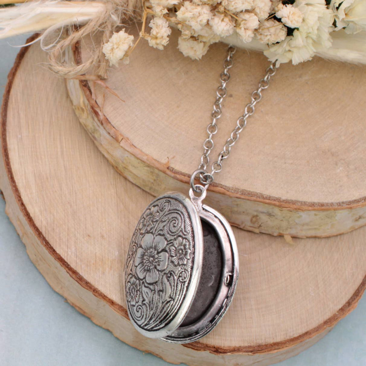 Vintage Silver Locket Necklace