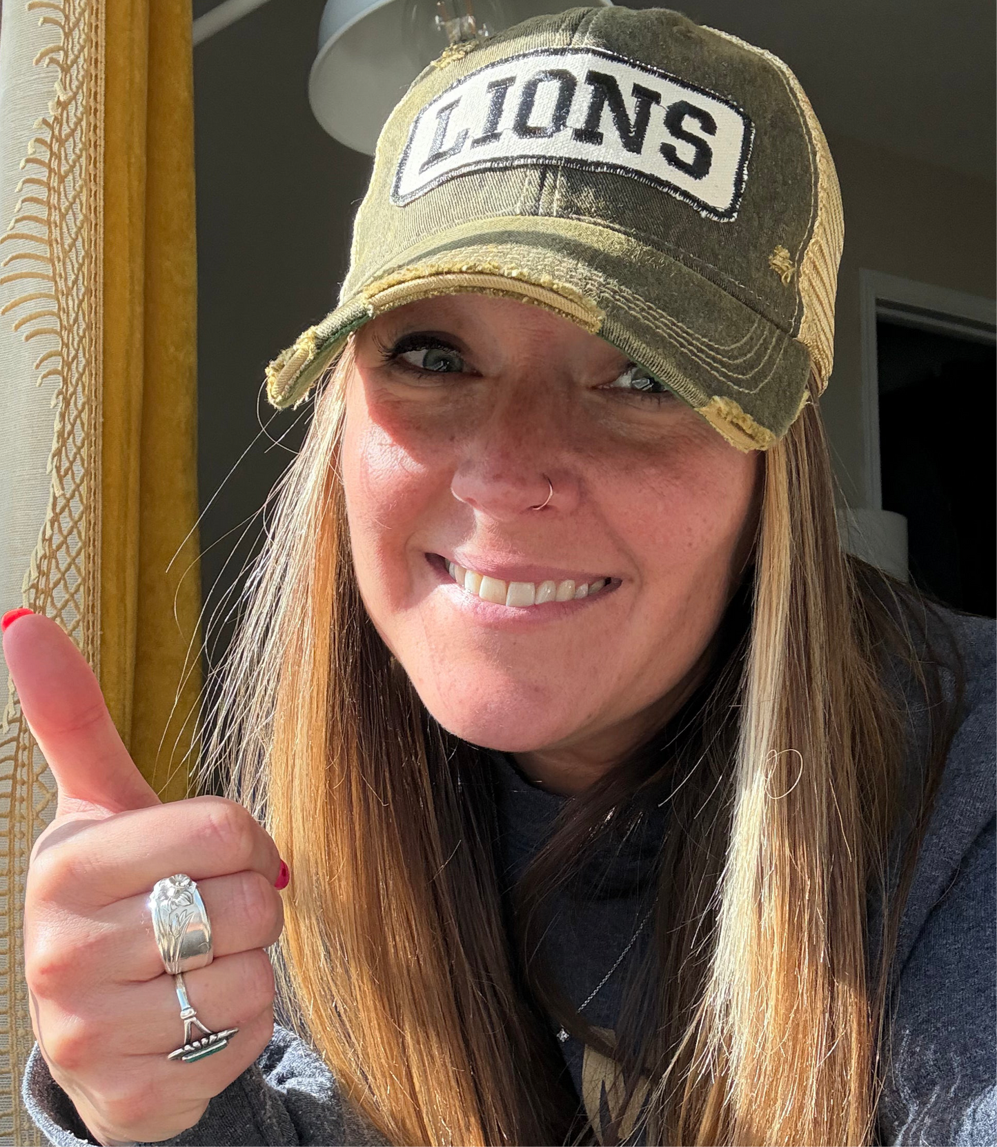 LIONS Distressed Hat