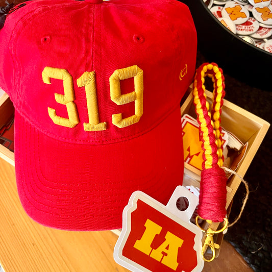 “319” Hat - Cardinal/Gold