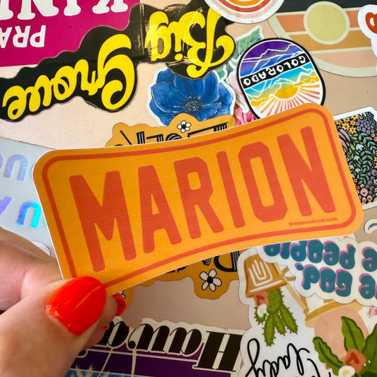 Roadside Retro MARION Sticker