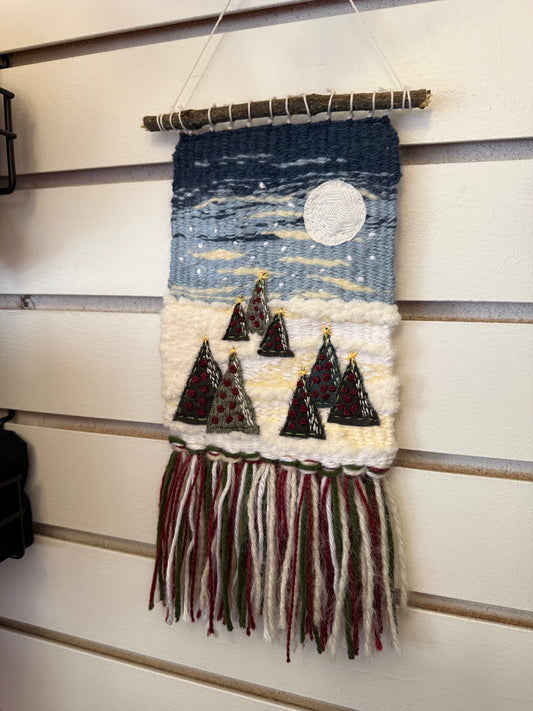 Christmas Fiber Art Wall Hanging