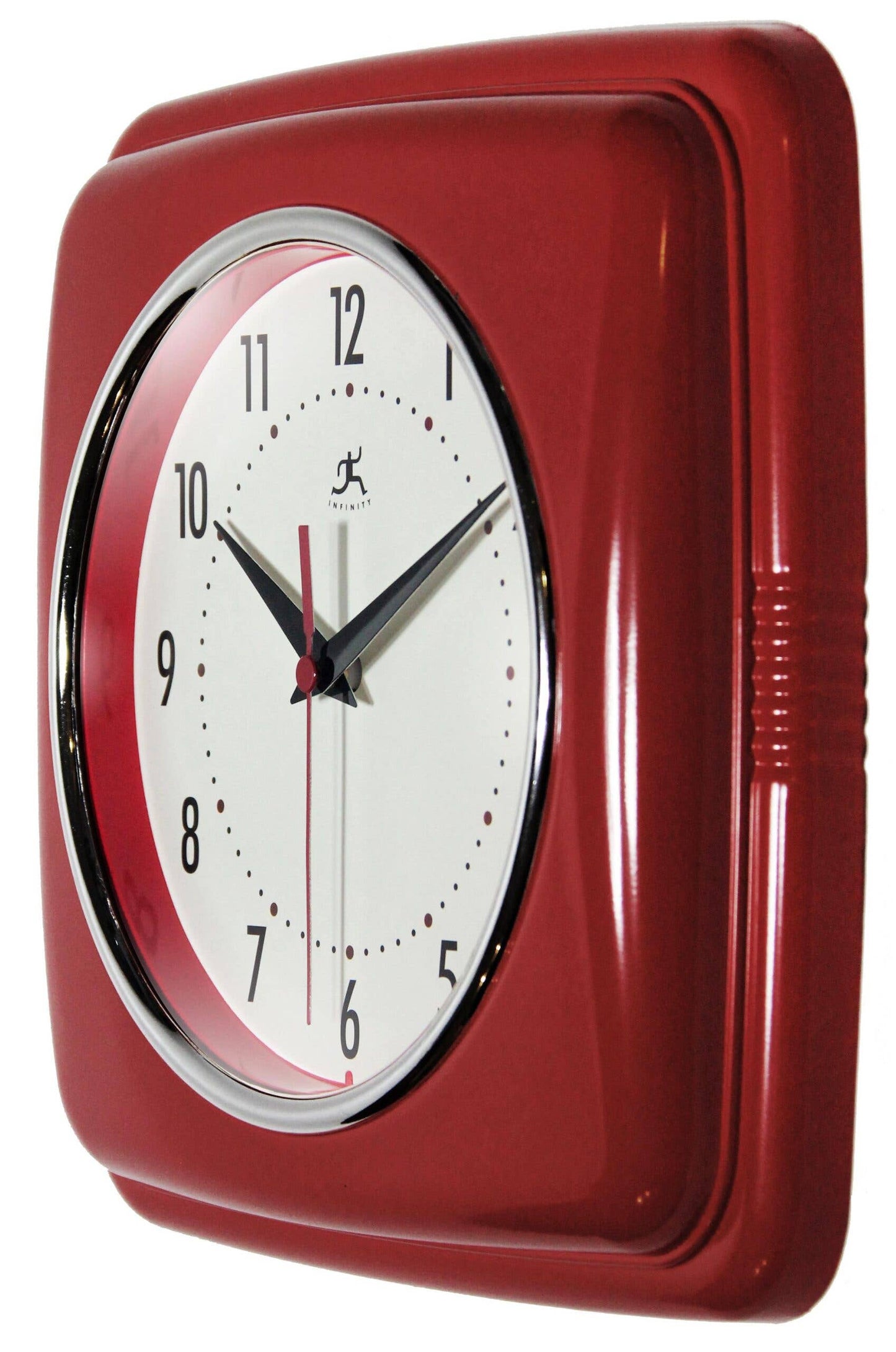 Retro Square Red Indoor Wall Clock