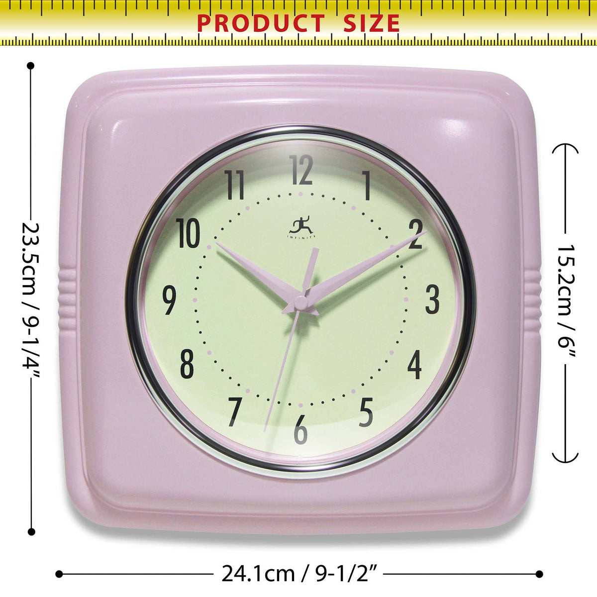 Retro Pastel Pink Wall Clock