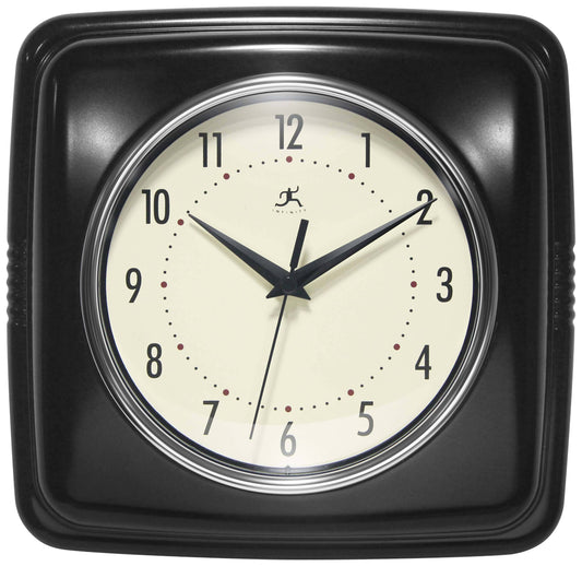 Retro Square Black Indoor Wall Clock