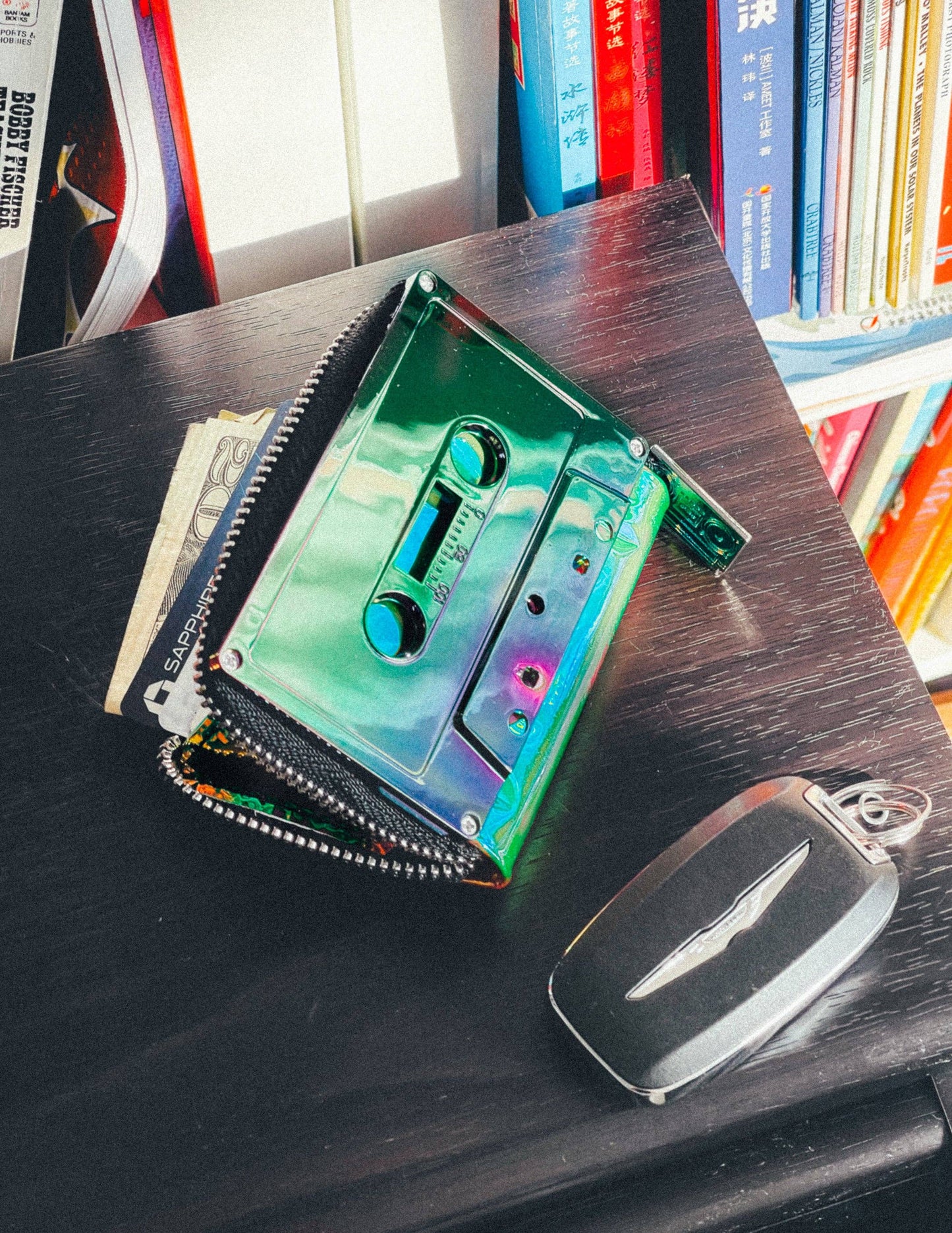 Electro Green Chrome Cassette Wallet