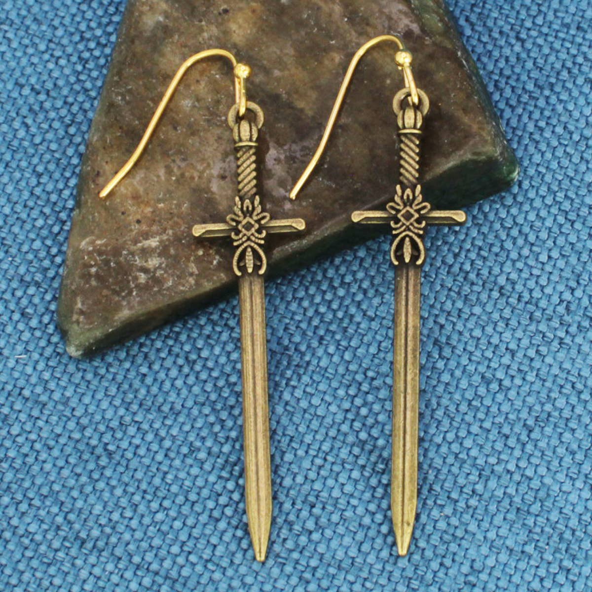 Gold Sword Earrings