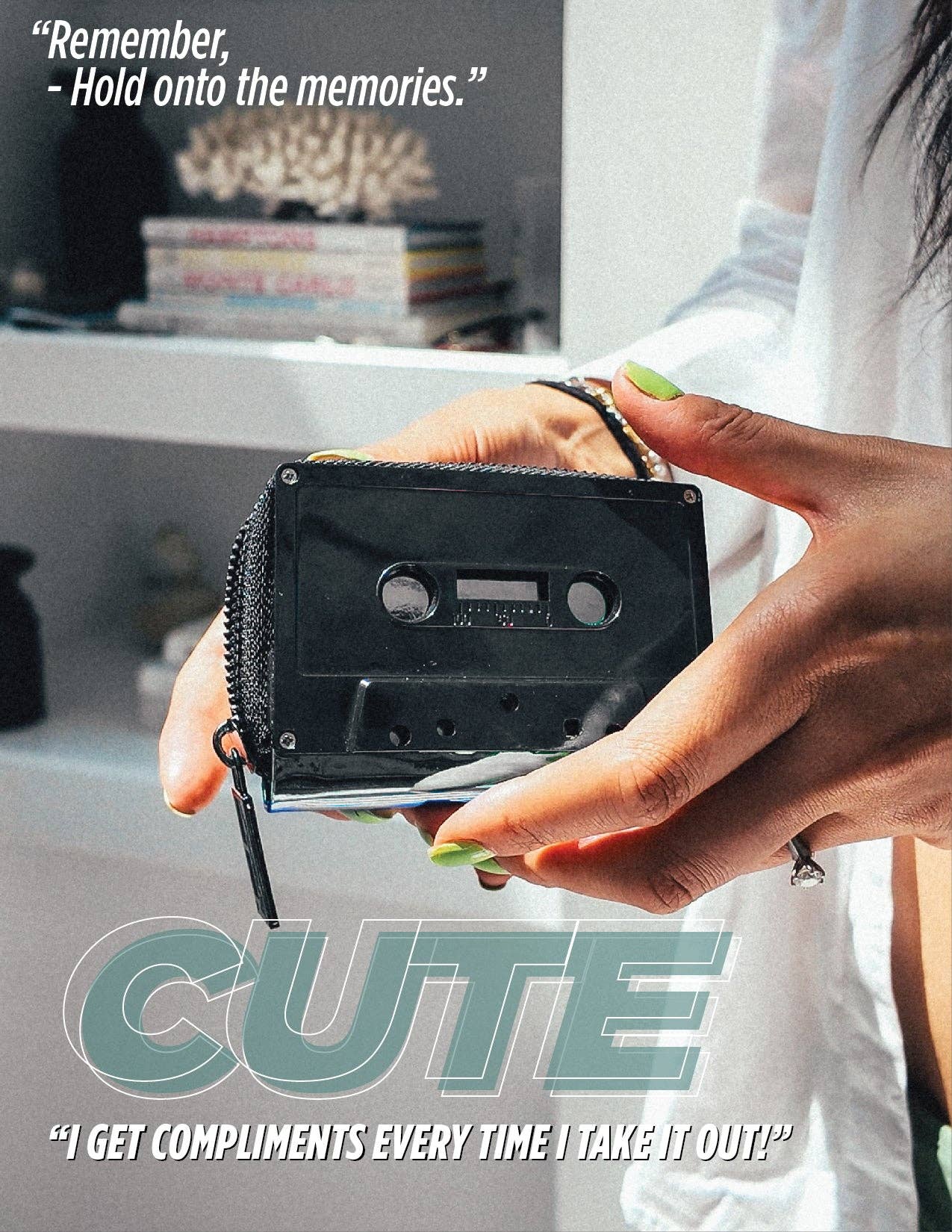 Black Chrome Cassette Tape Wallet