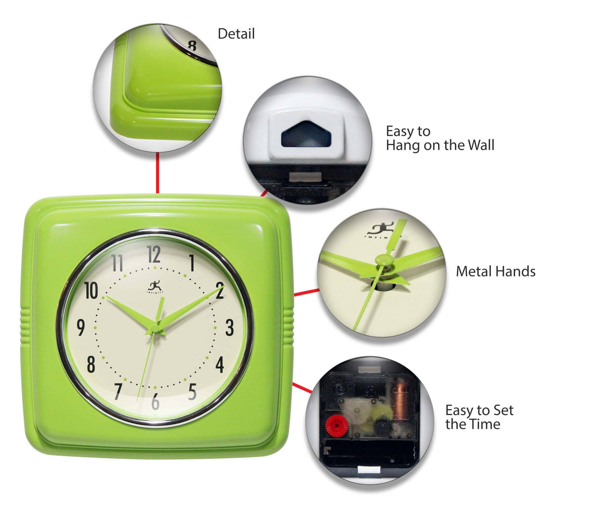 Retro Green Wall Clock