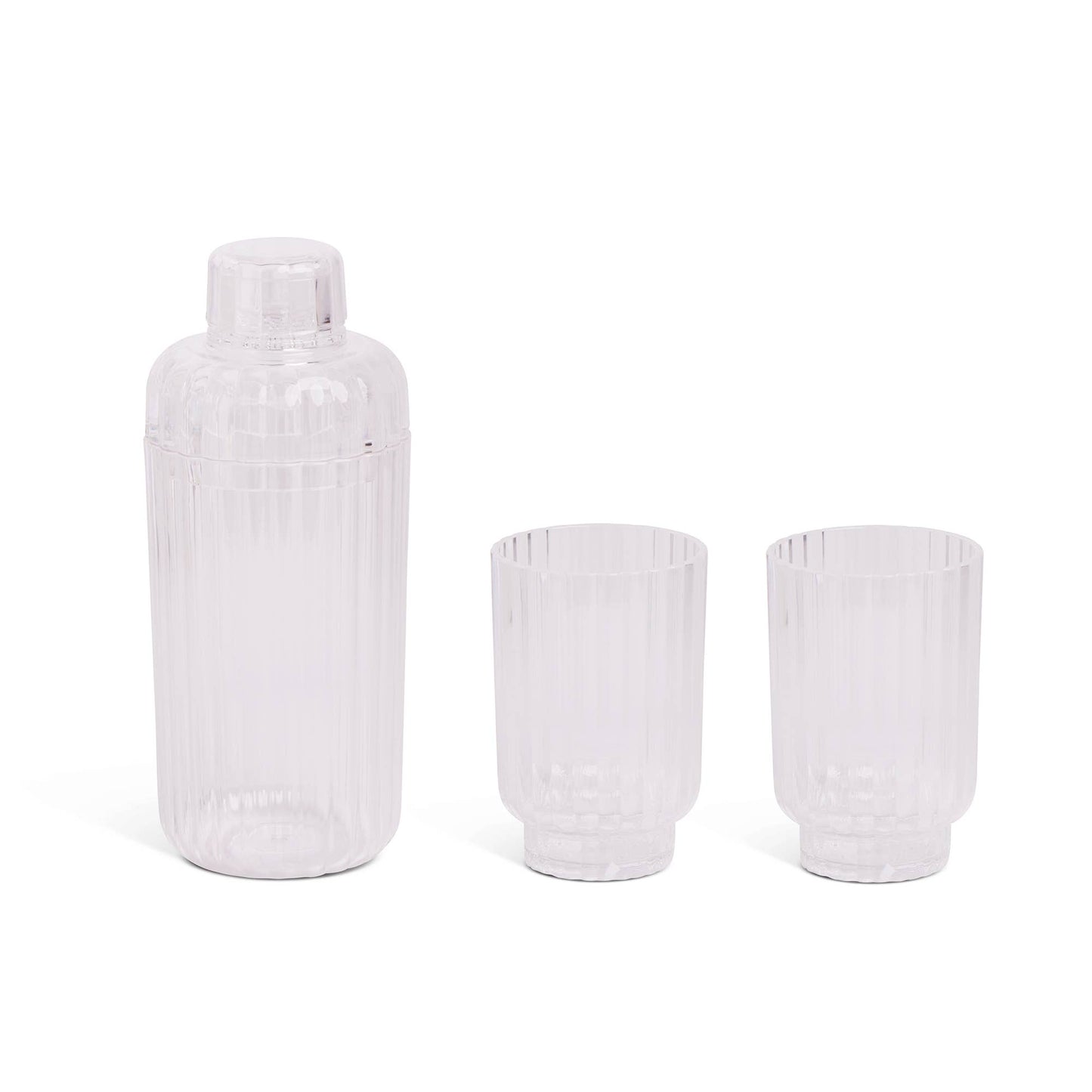 3pc Shaker/Highball Set - white clear