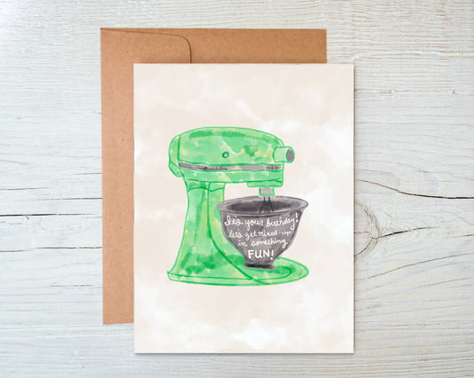 Retro Mixer Birthday Card