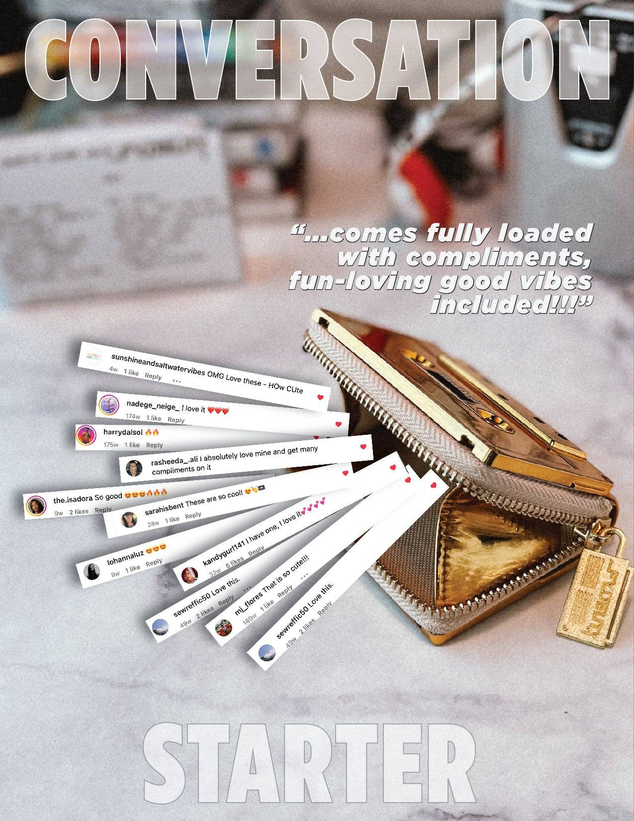 Gold Chrome Cassette Tape Wallet