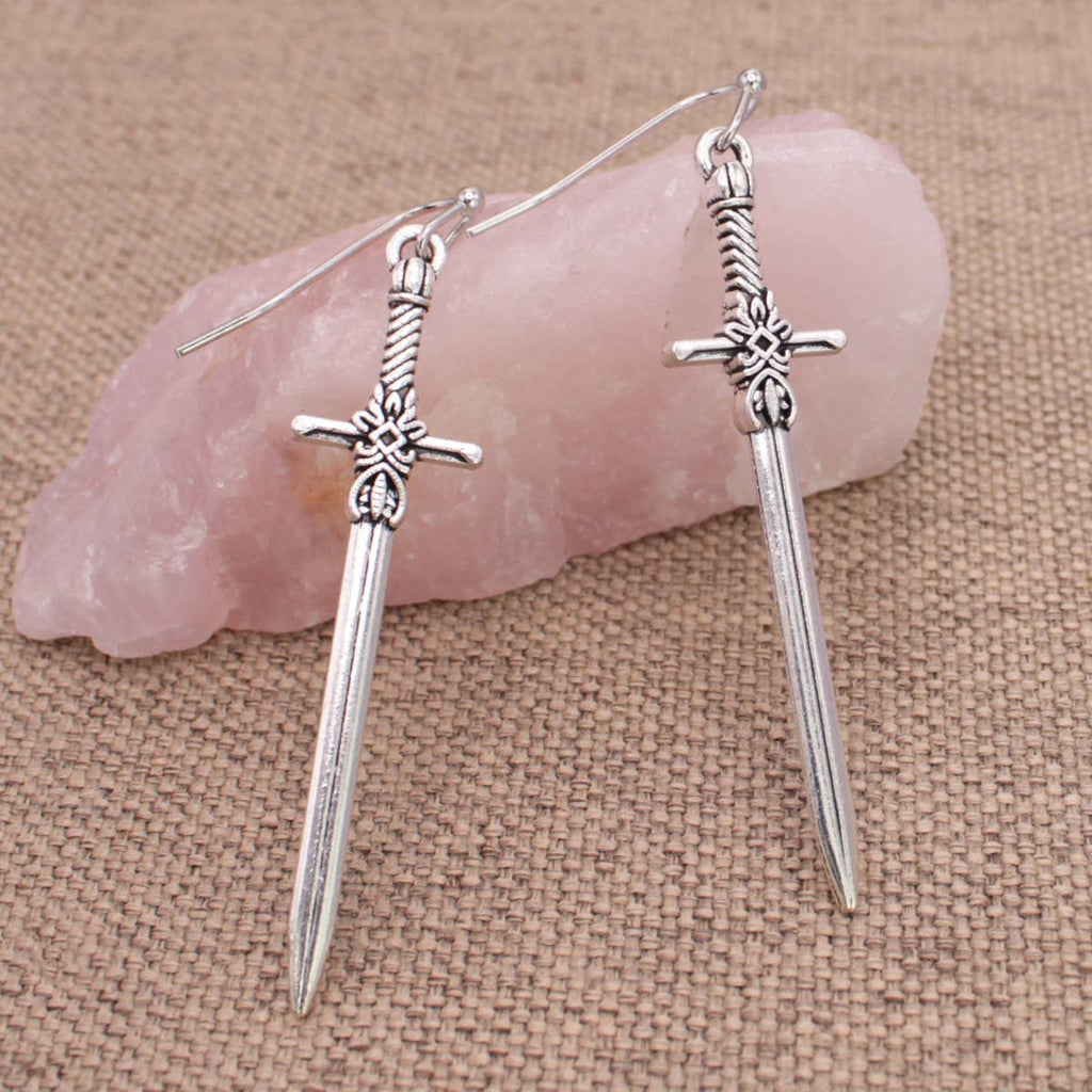 Silver Sword Earrings
