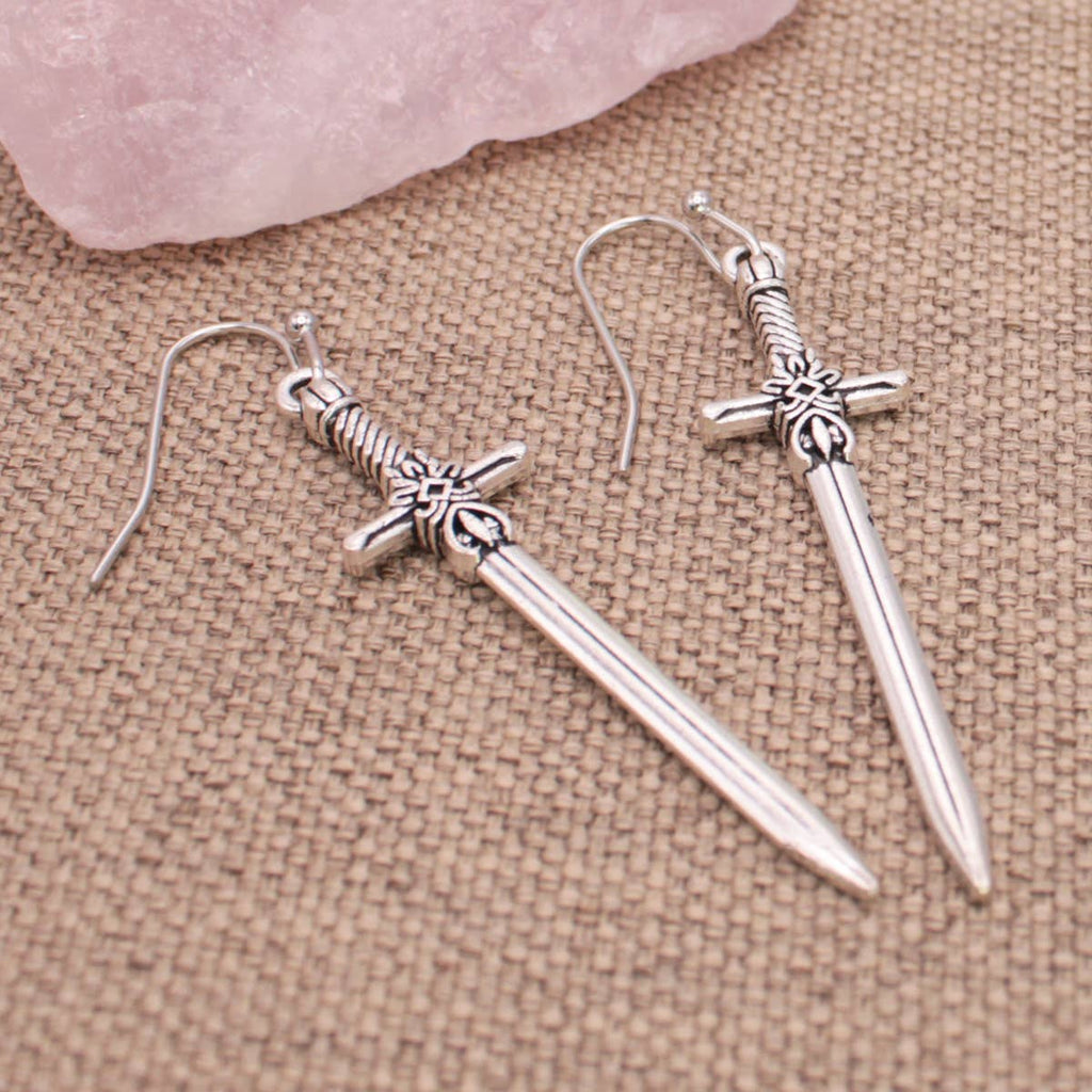 Silver Sword Earrings