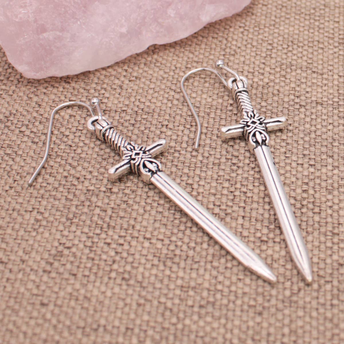 Silver Sword Earrings