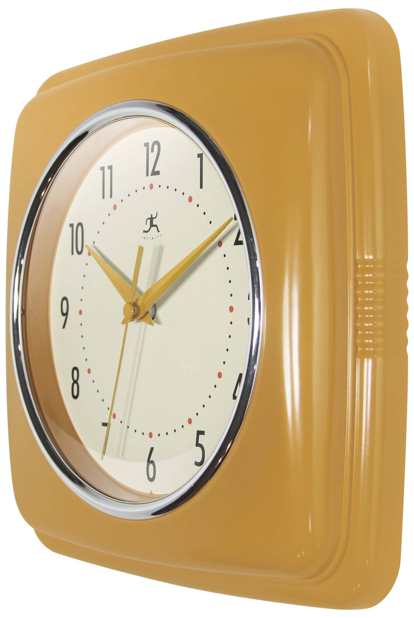 Retro Square Saffron Indoor Wall Clock